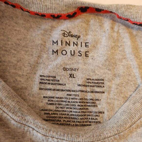 Disney Minnie Mouse Graphic Short Sleeve Gray T-Shirt XL - Picture 4 of 4